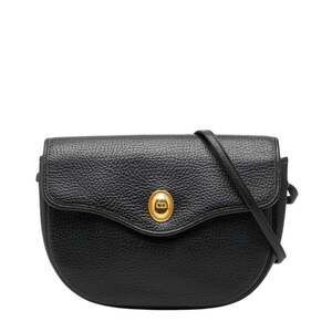 Christian Dior Black Leather Bag with Gold Accent